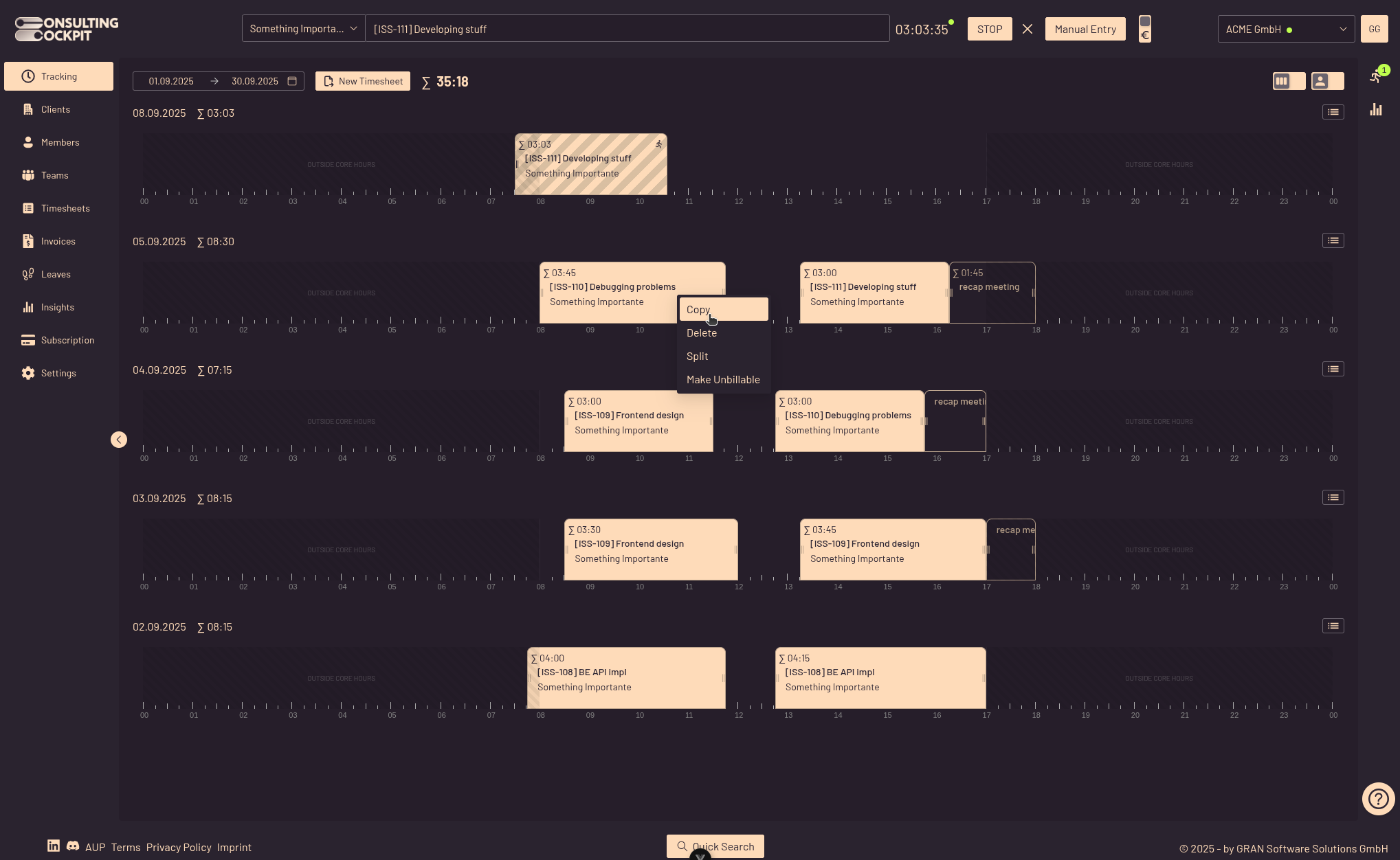 Time Tracking UI